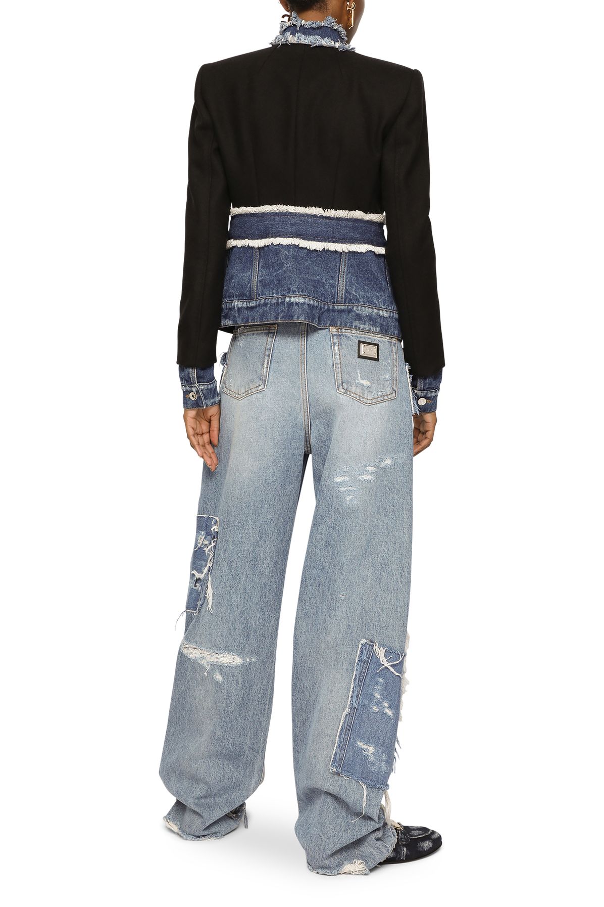 Dolce & Gabbana Patchwork denim jeans with ripped details