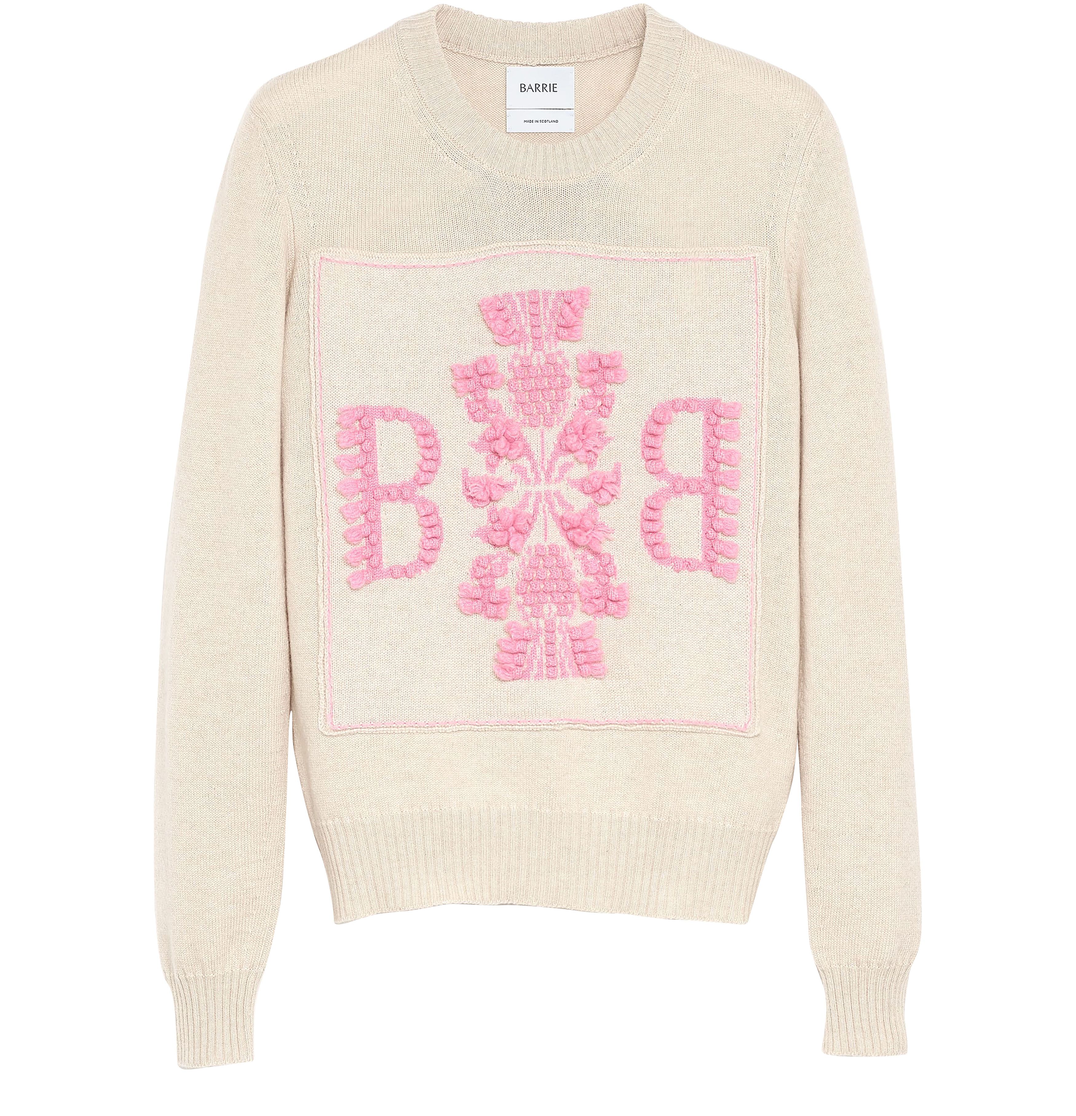 Barrie 3D cashmere logo round-neck jumper