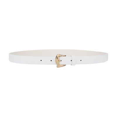 Alberta Ferretti Thin calfskin belt with hammered buckle