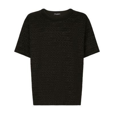 Dolce & Gabbana Cotton T-Shirt With Flocked Logo