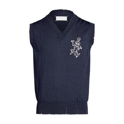 Maison Margiela Embroidered wool vest