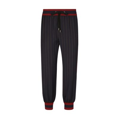 Dolce & Gabbana Pinstripe jogging pants with branded bands