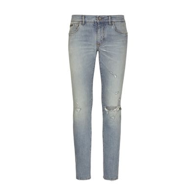 Dolce & Gabbana Washed Skinny Denim Stretch Jeans