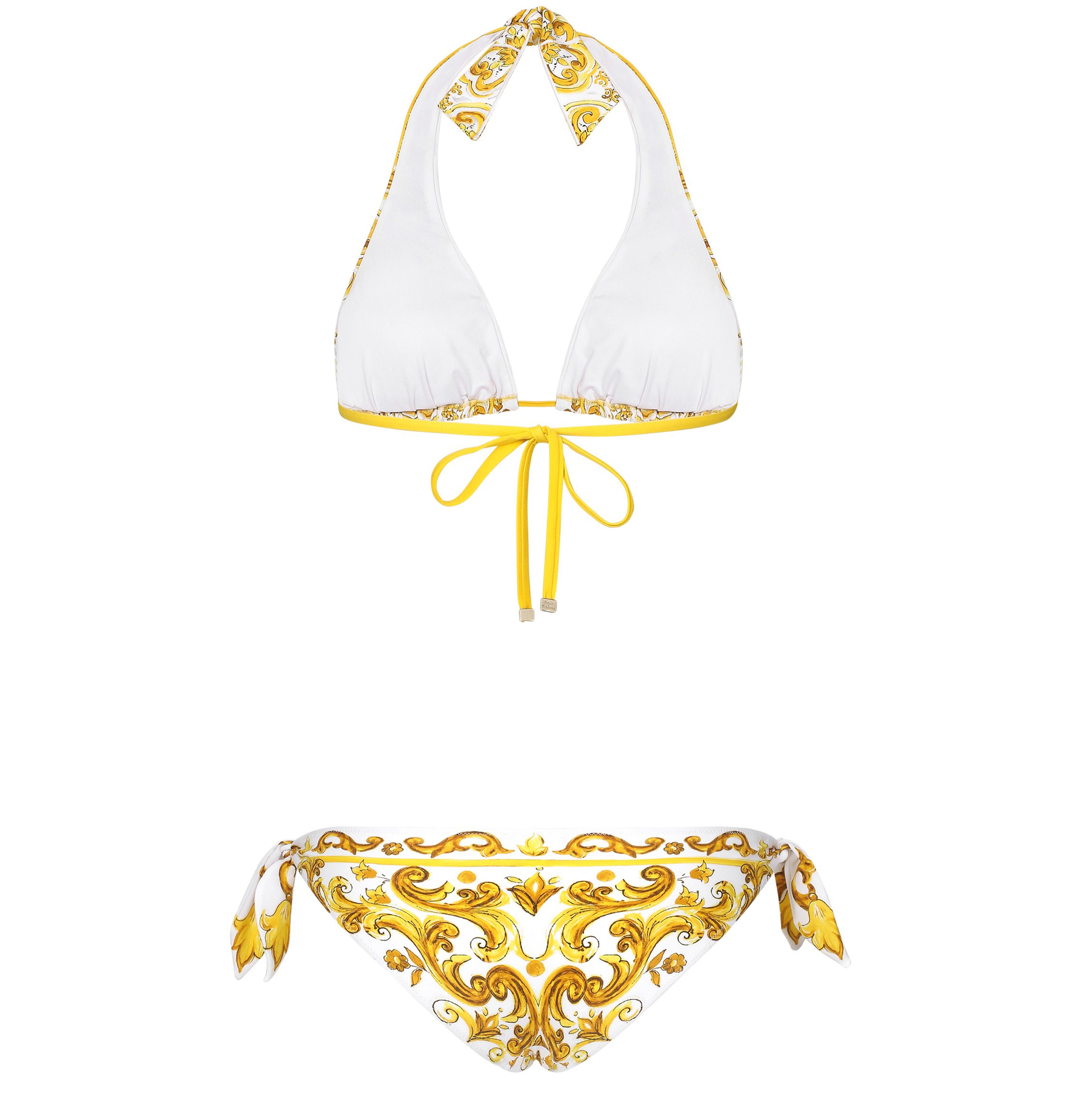 Dolce & Gabbana Majolica padded triangle bikini