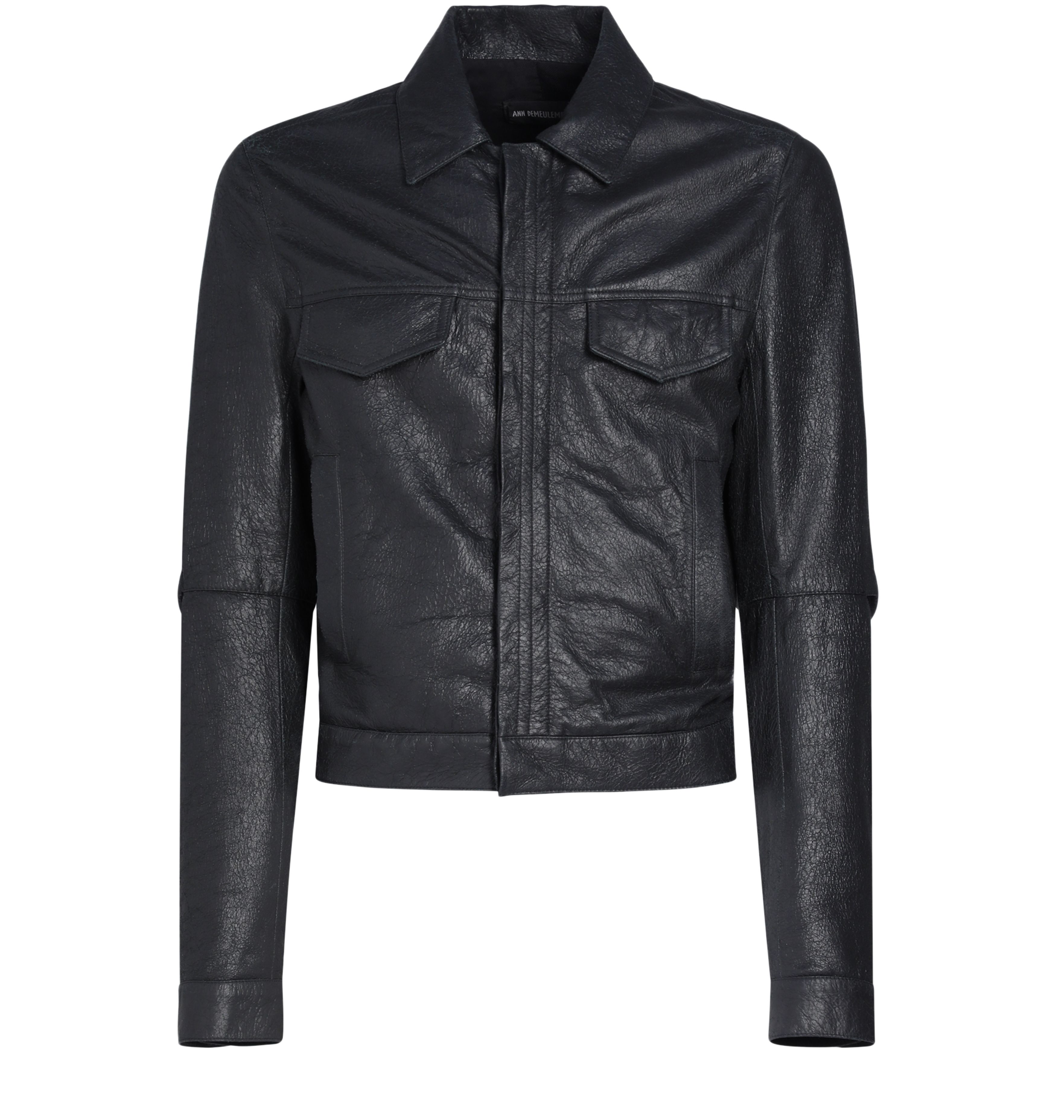 Ann Demeulemeester Terus 5-pockets fitted blouson crackle leather