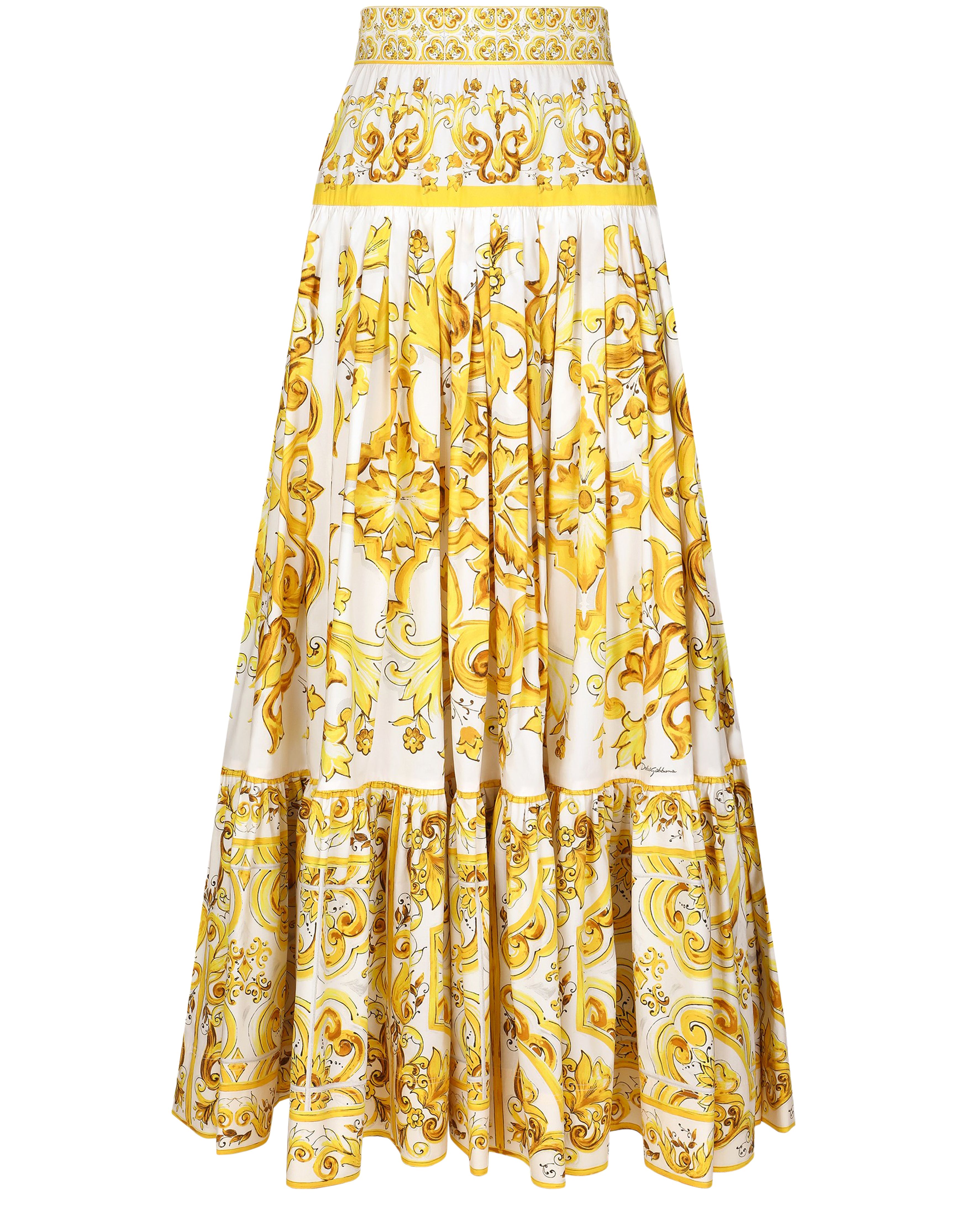 Dolce & Gabbana Majolica long poplin skirt