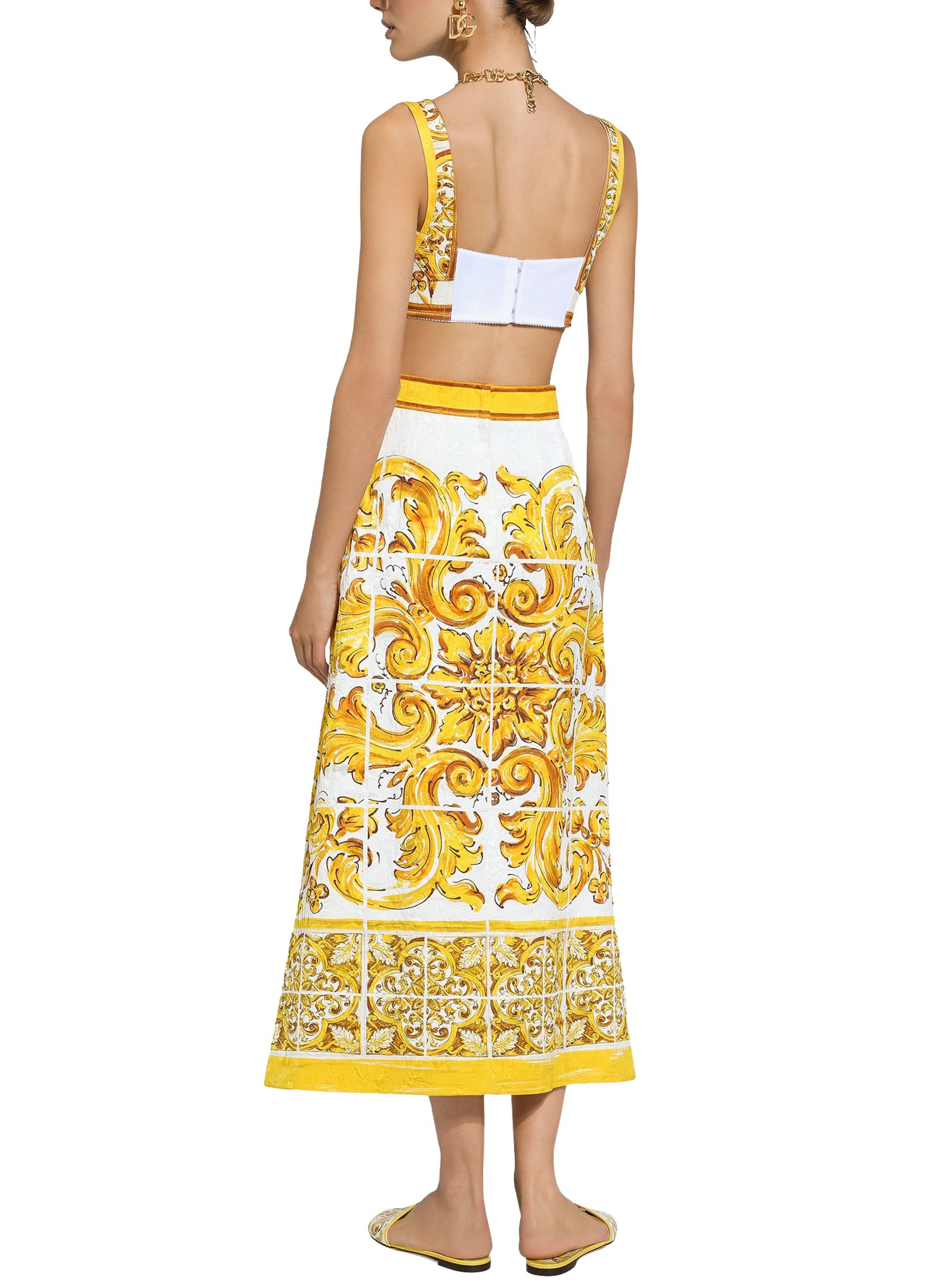 Dolce & Gabbana Majolica brocade calf-length skirt