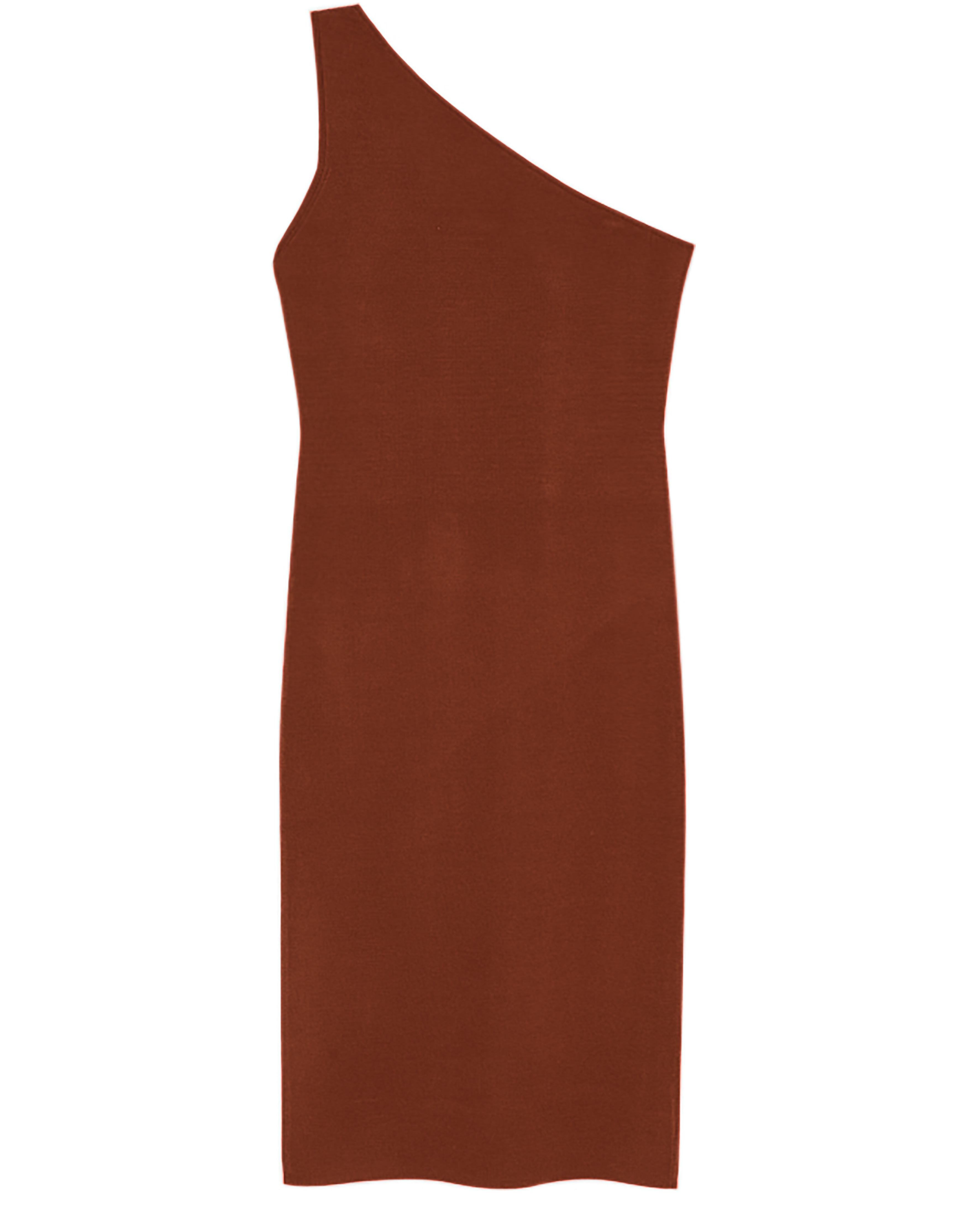 Yves Salomon Asymmetric Stretch-Knit Midi Dress