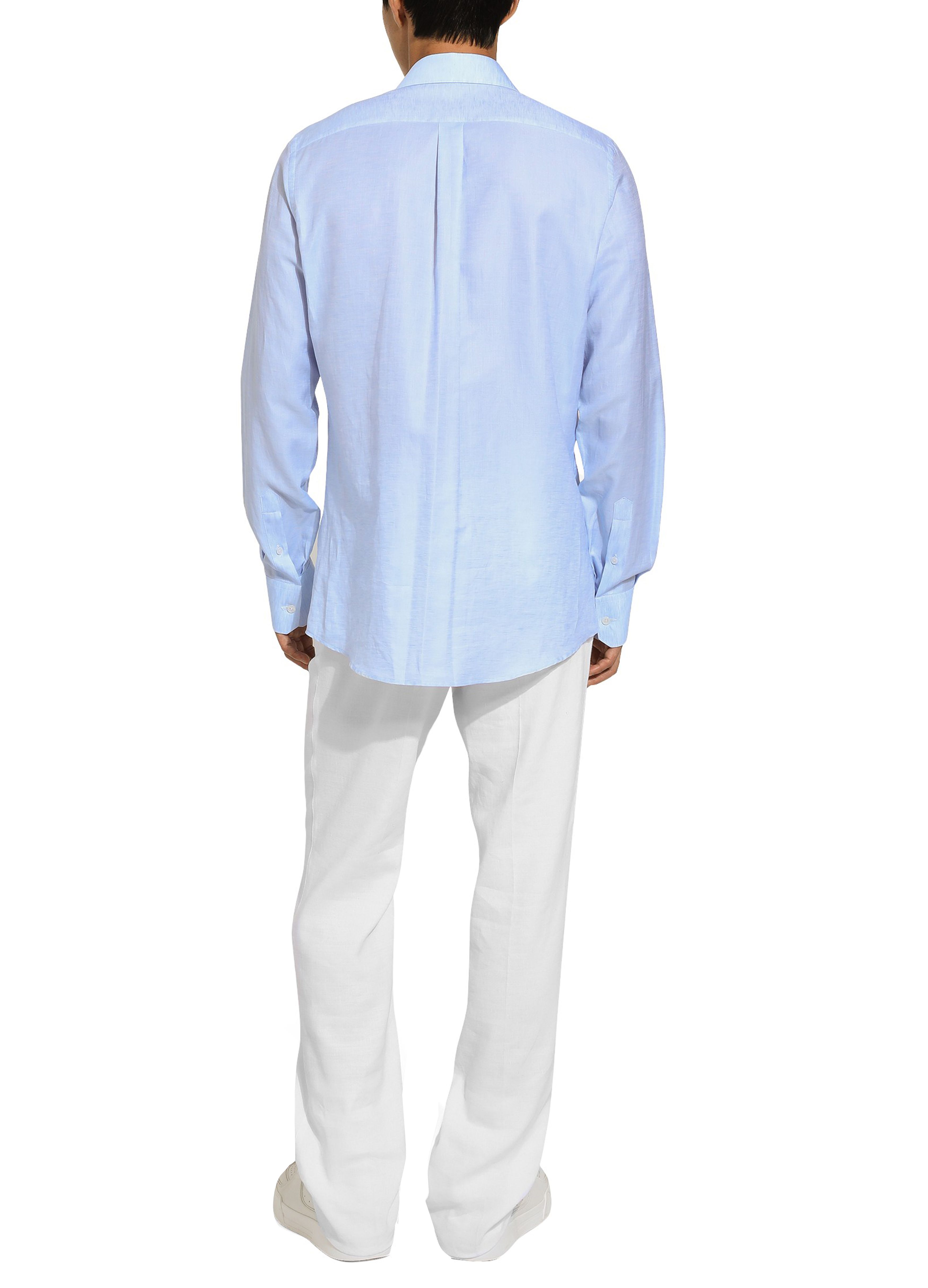 Dolce & Gabbana Cotton and linen Martini-fit shirt