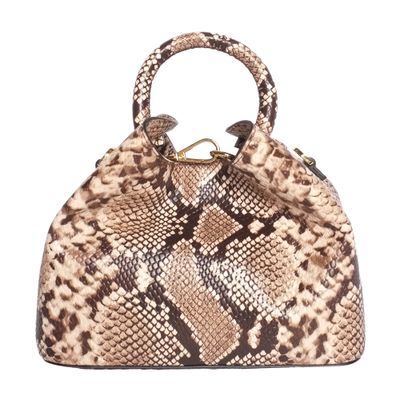 Elleme Baozi python print leather bag