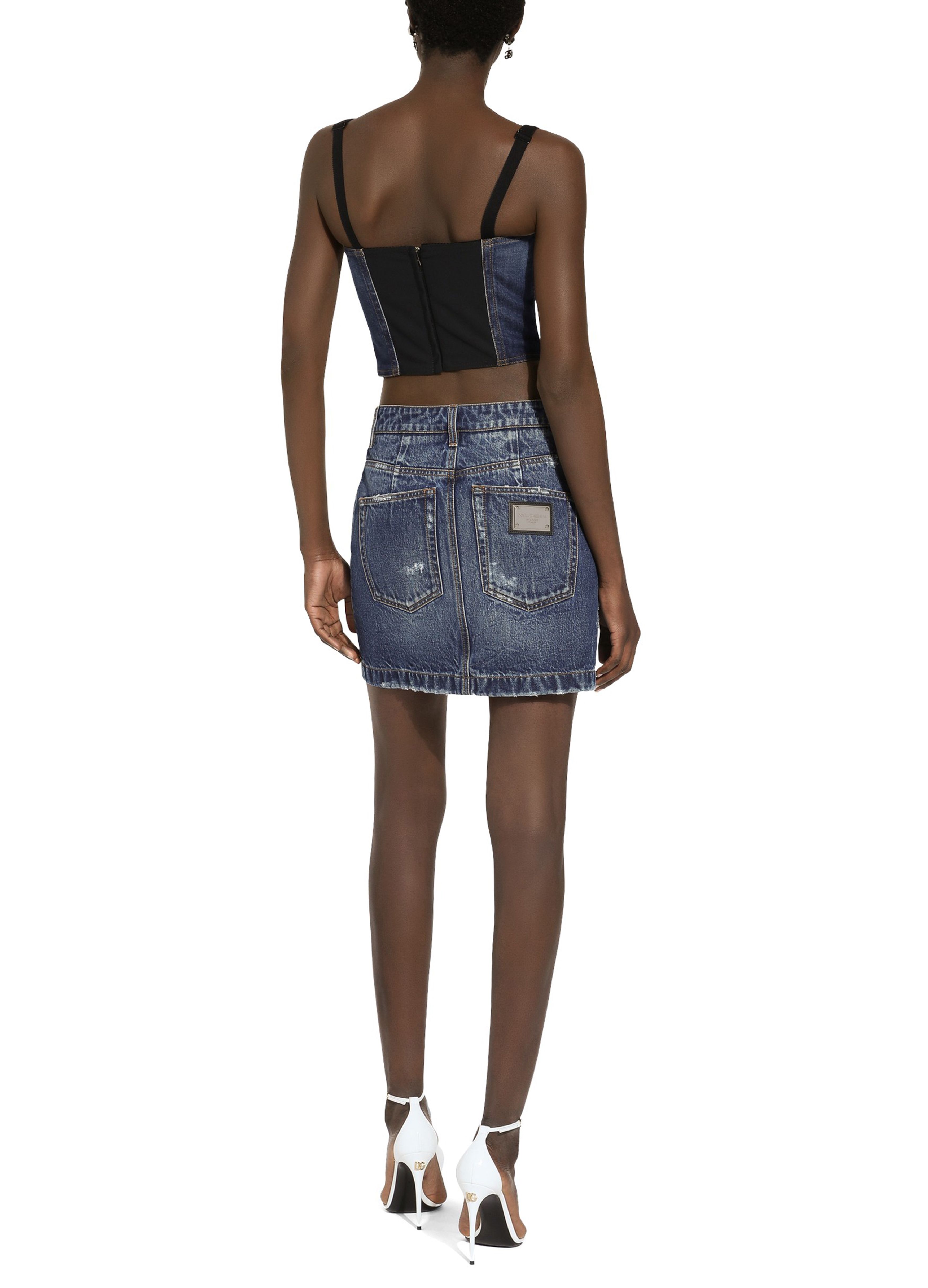 Dolce & Gabbana Denim mini skirt with rips