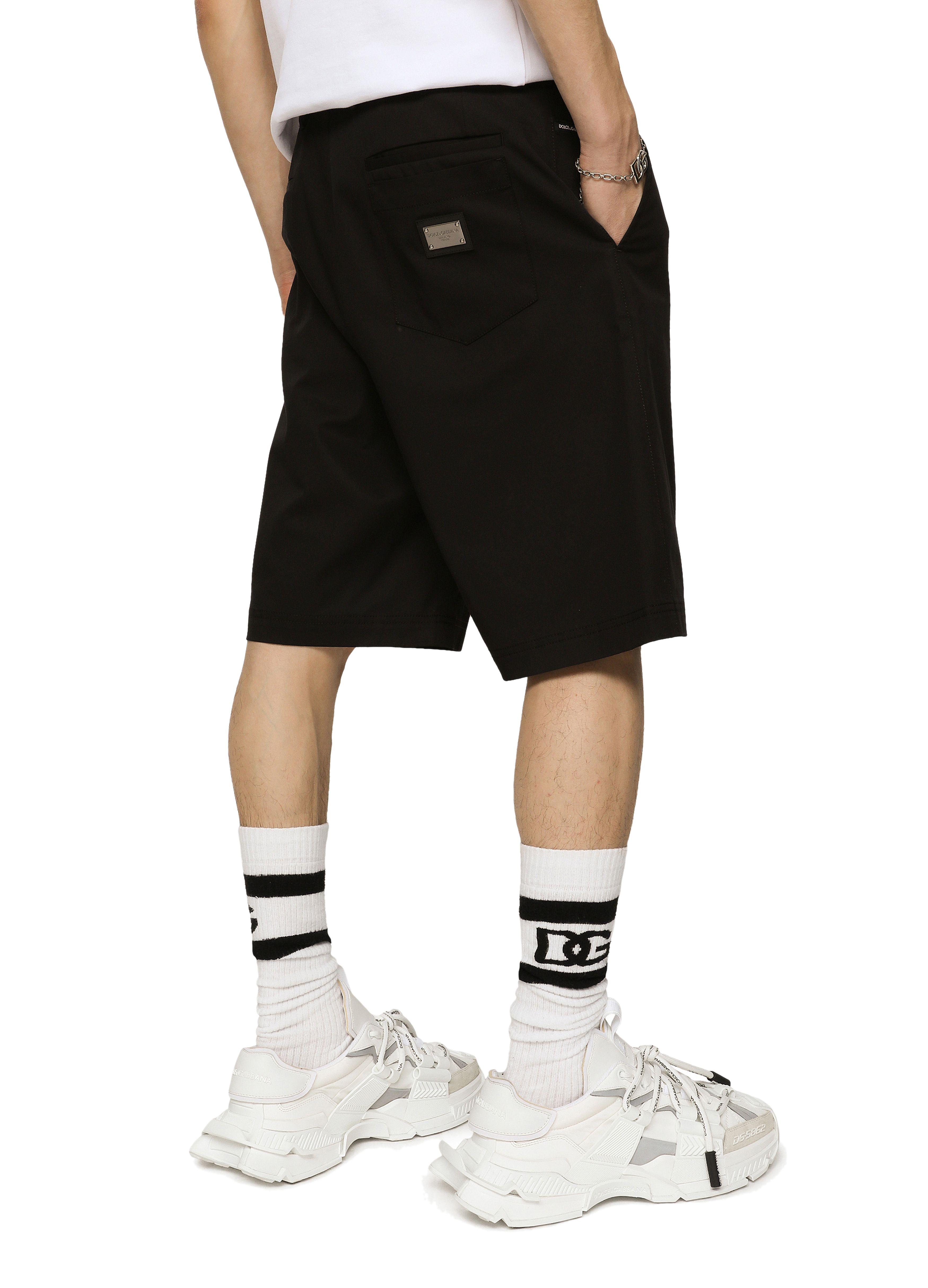 Dolce & Gabbana Stretch cotton shorts with branded tag