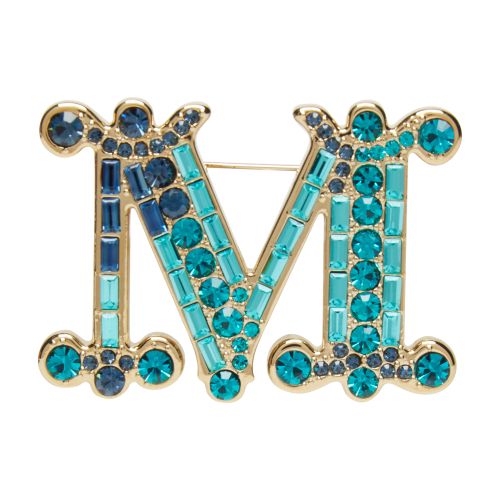 Max Mara Bath monogram brooch with crystals