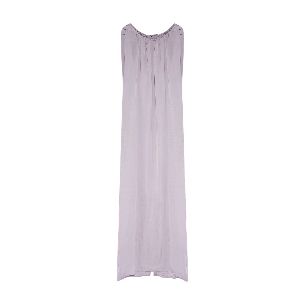 Yves Salomon Long Dress With Drawstring Satin Neckline