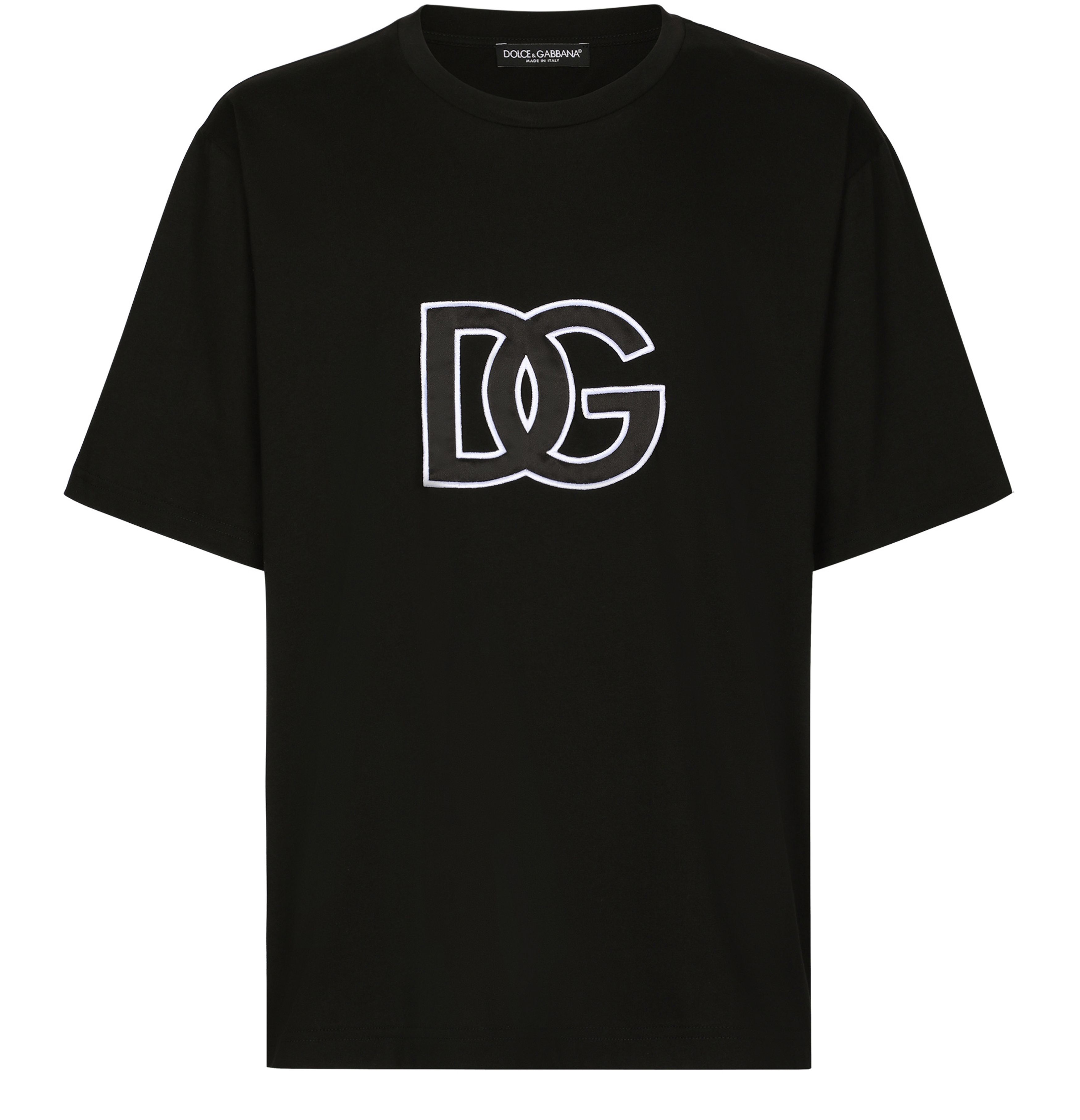 Dolce & Gabbana Cotton round-neck T-shirt with DG patch