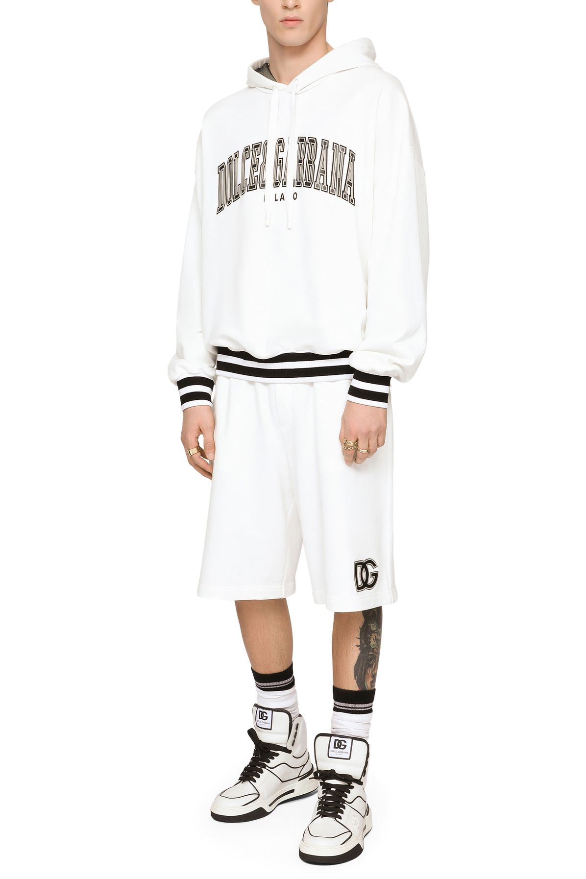 Dolce & Gabbana Jersey jogging shorts with patch