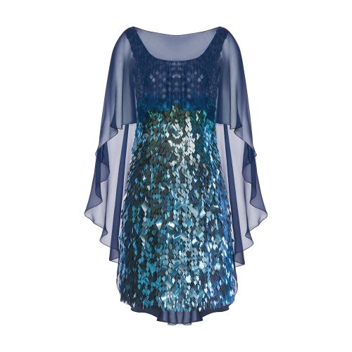 Alberta Ferretti Minidress in sequins with cape