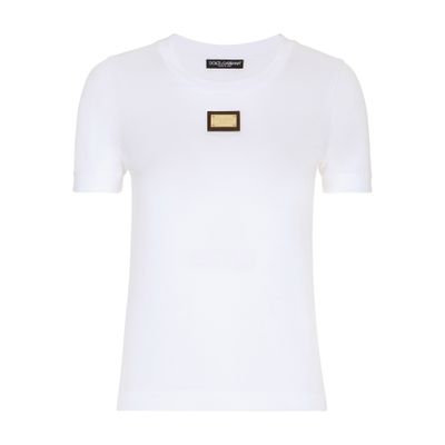 Dolce & Gabbana Jersey T-Shirt with DG Logo Plaque