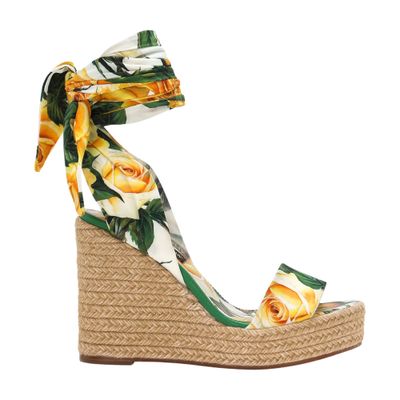 Dolce & Gabbana Printed charmeuse wedge