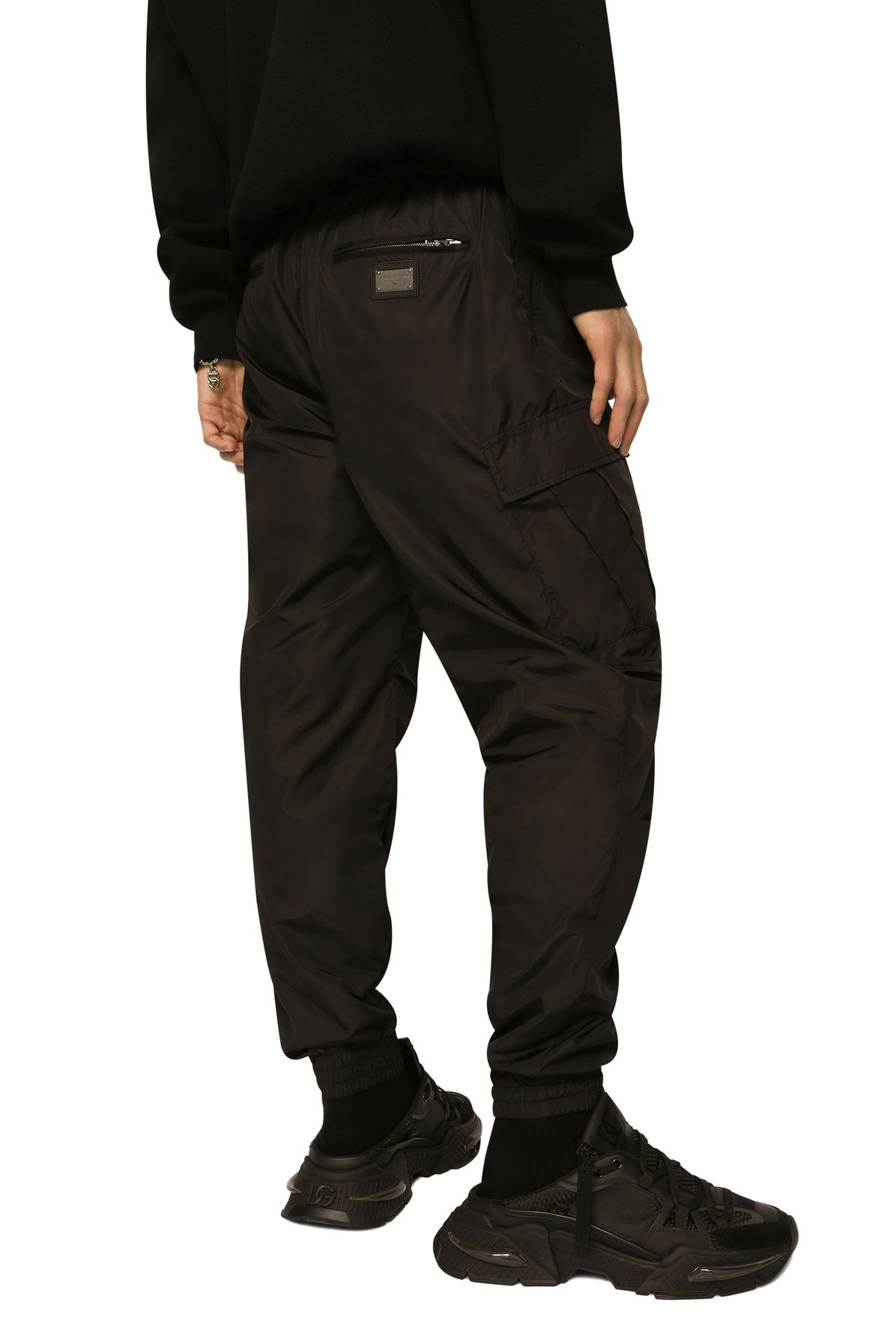 Dolce & Gabbana Nylon cargo pants with logo tag