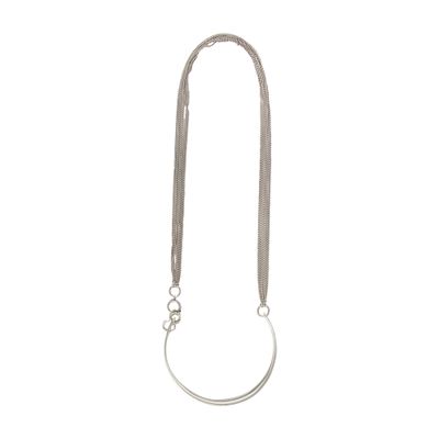 Ann Demeulemeester Pina curved tube necklace with chains