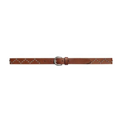  Calfskin leather belt with studs