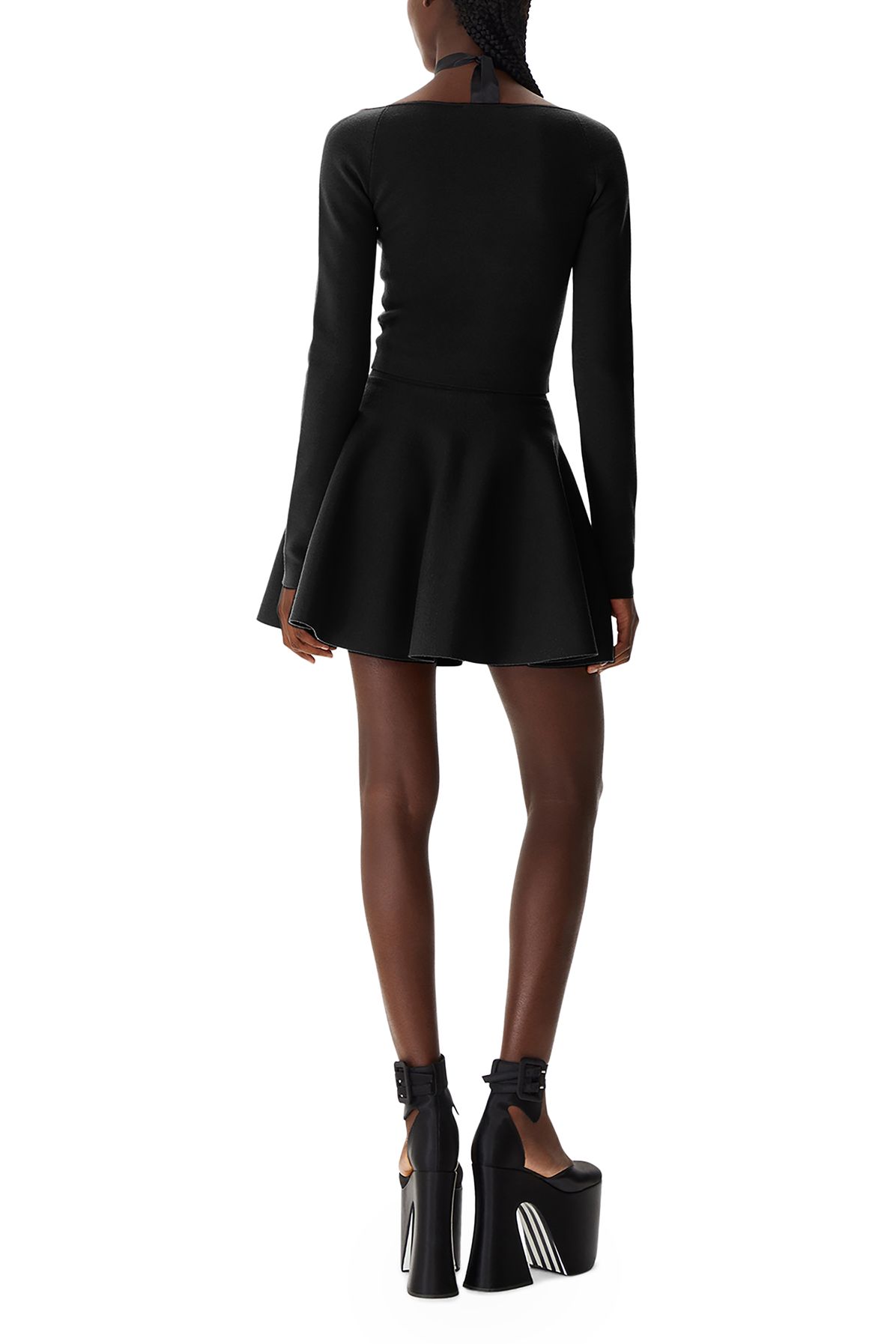 Nina Ricci Mini Wool-Blend Skater Skirt