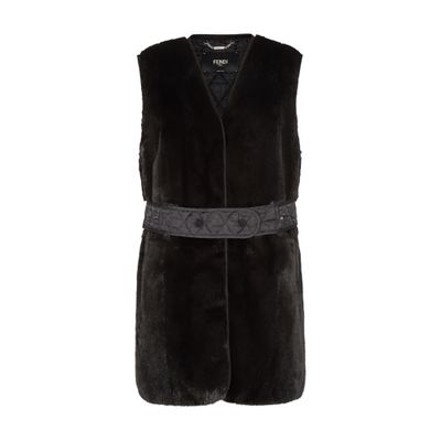 FENDI Midi gilet with shawl collar