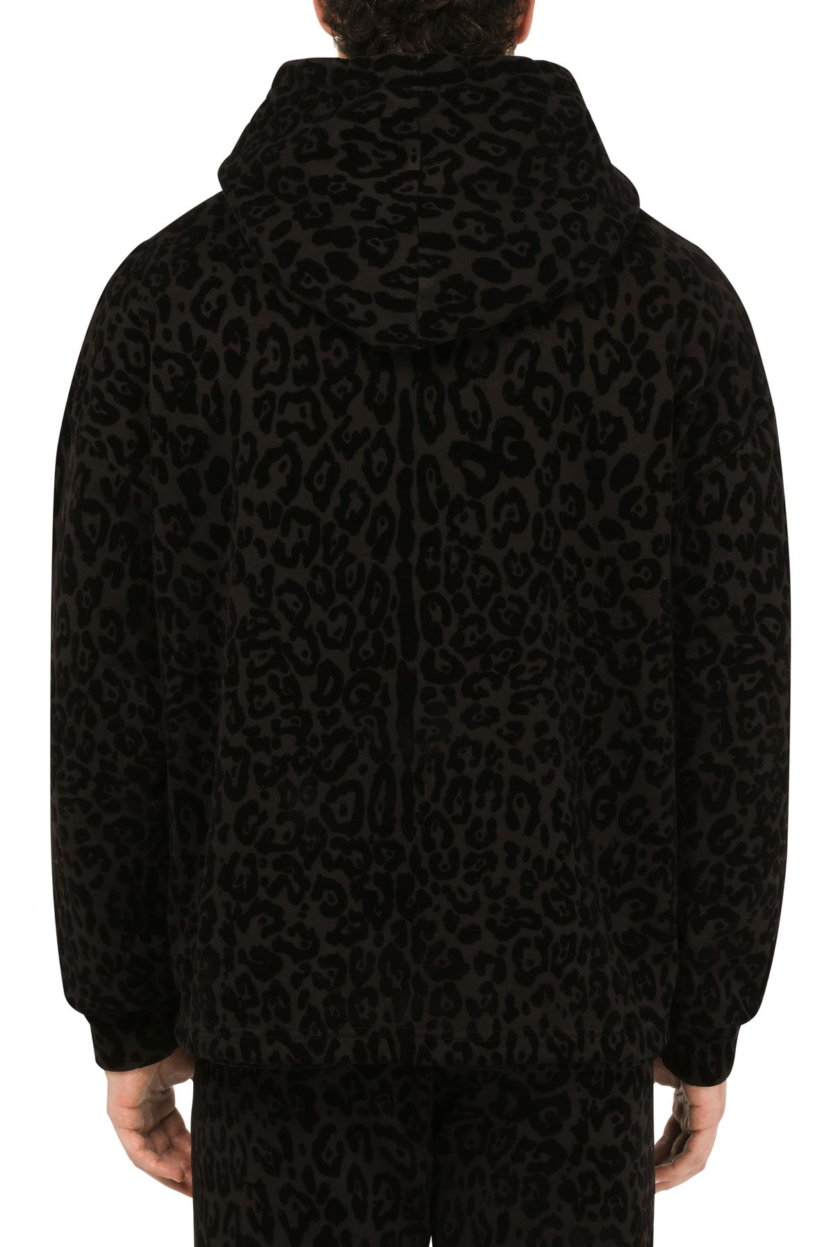 Dolce & Gabbana Leopard-print zip-up jersey hoodie