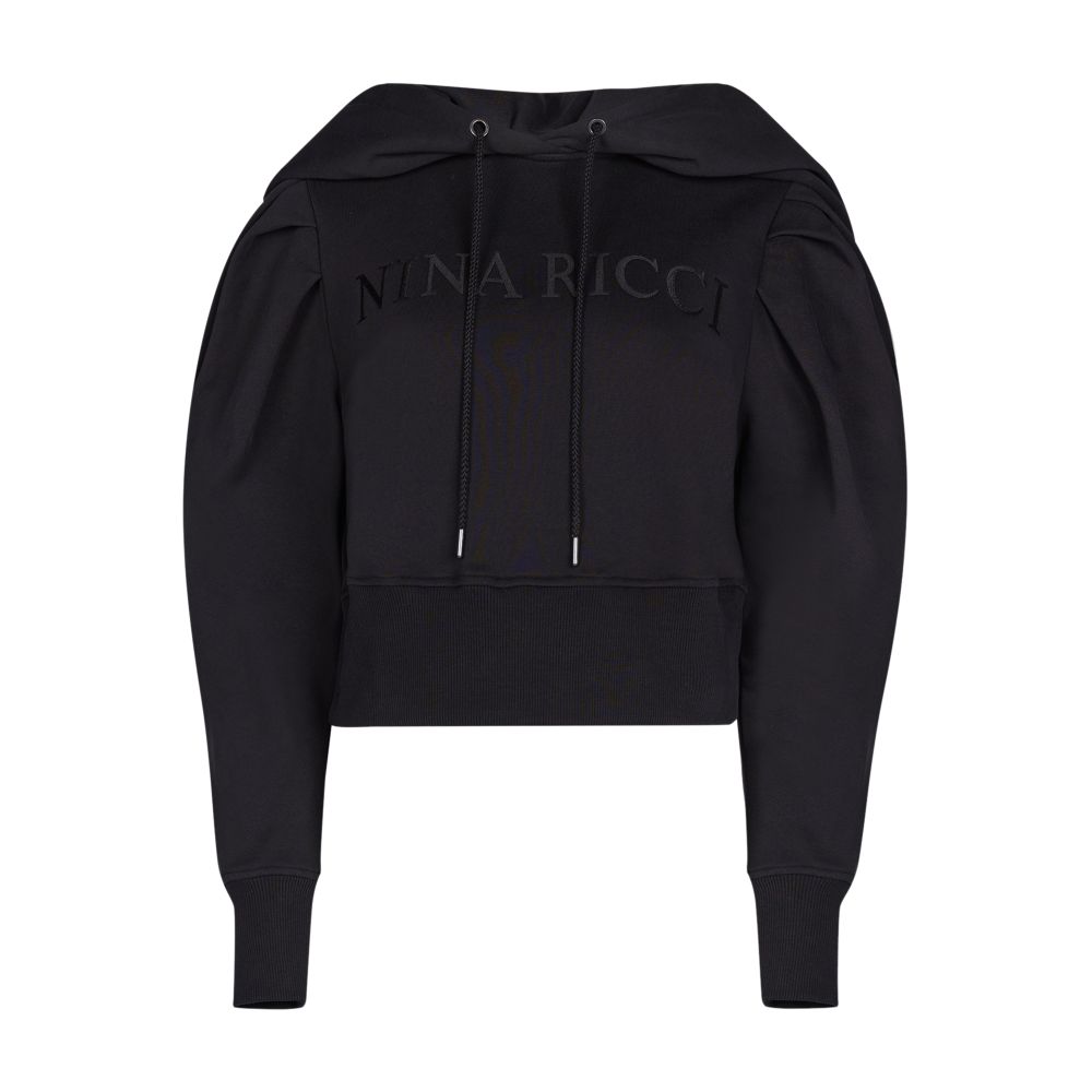 Nina Ricci Cropped Pull-Over Fleece Hoodie