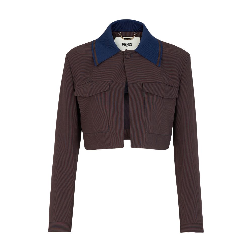 FENDI Boxy-fit jacket with shirt collar