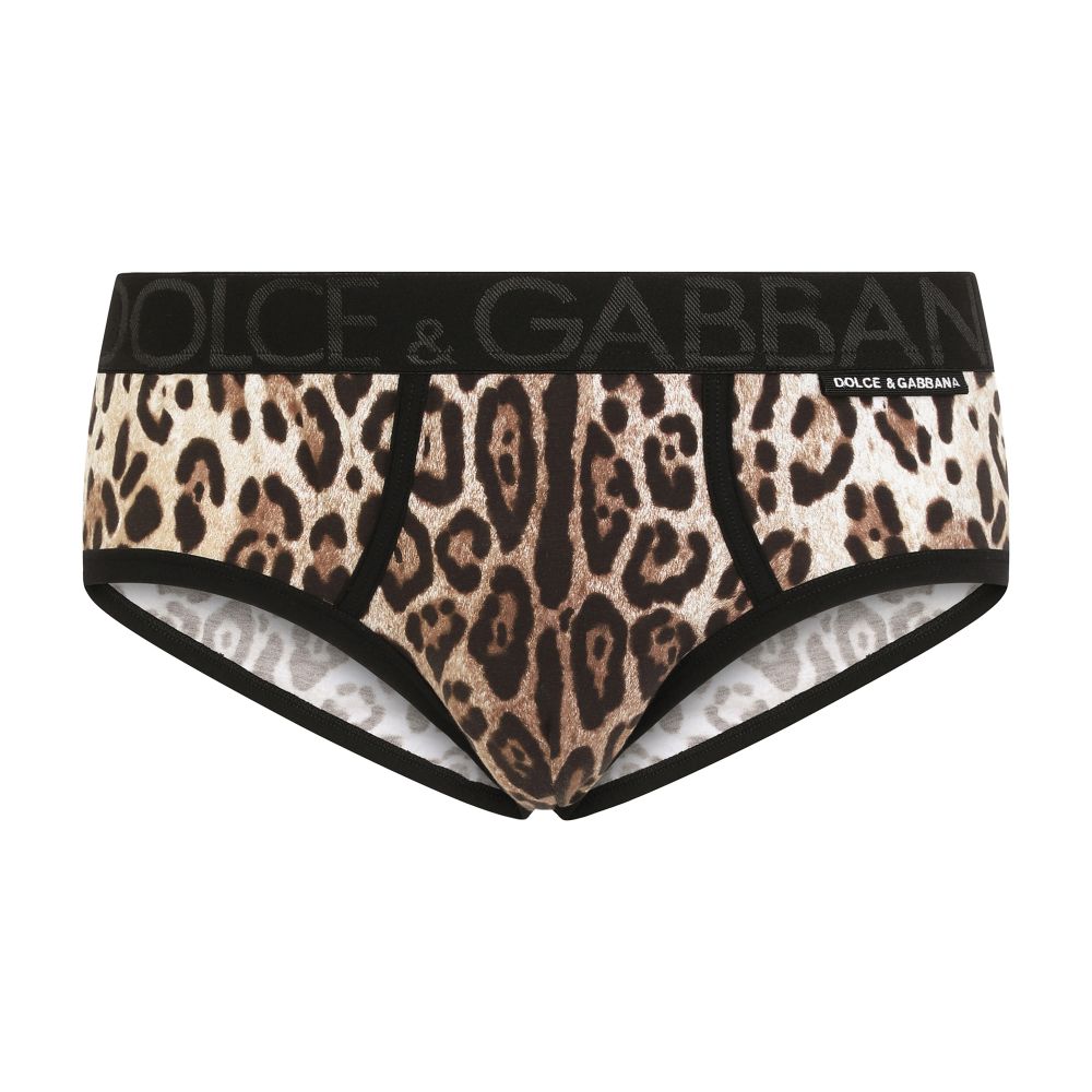 Dolce & Gabbana Two-way stretch jersey Brando briefs with leopard print