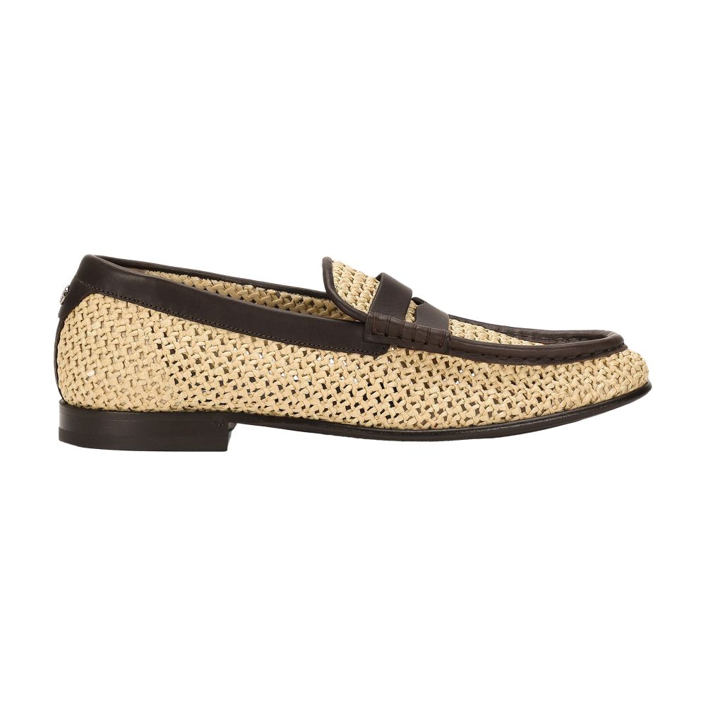 Dolce & Gabbana Woven raffia loafers