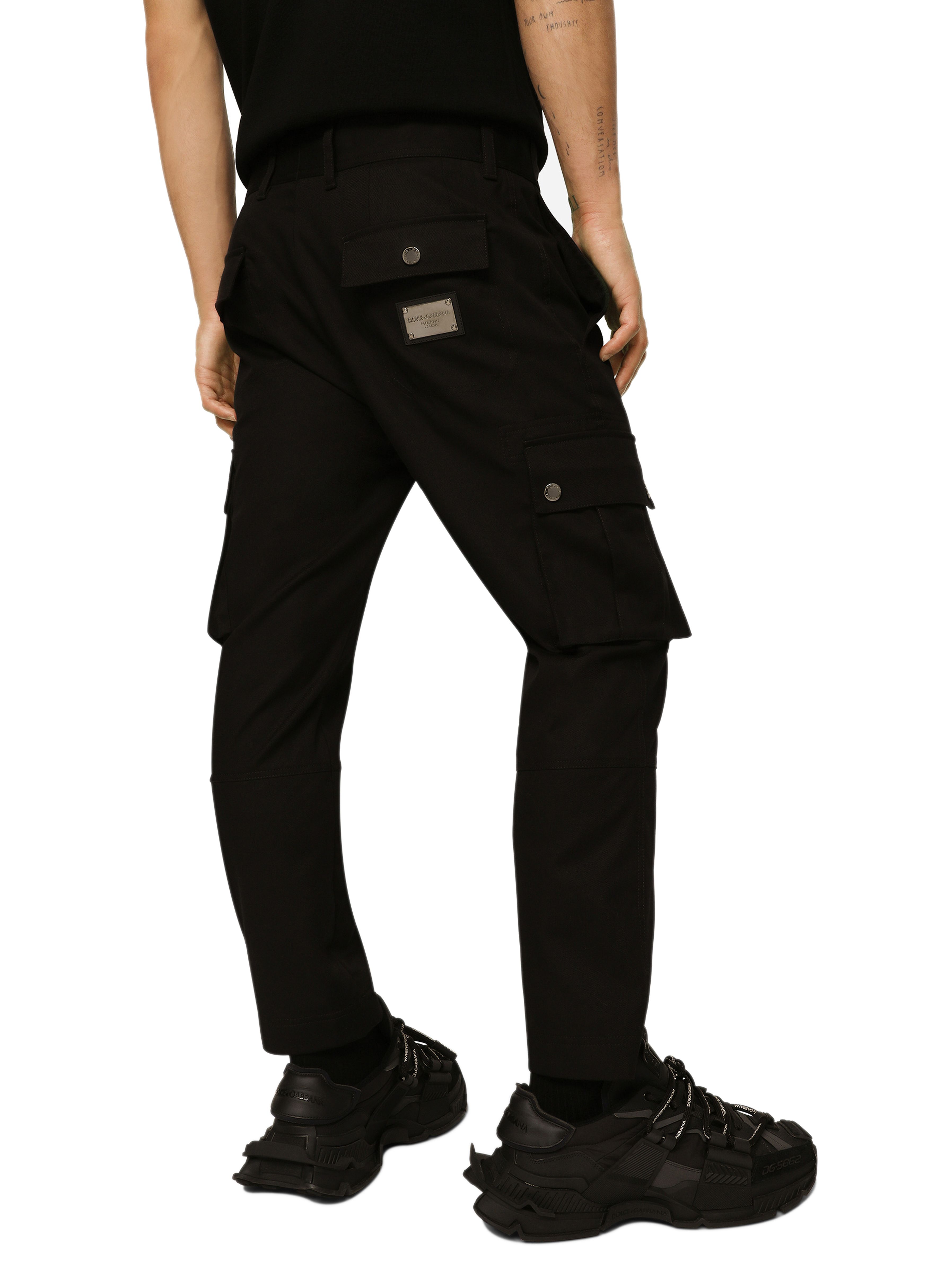 Dolce & Gabbana Cotton cargo pants with branded tag