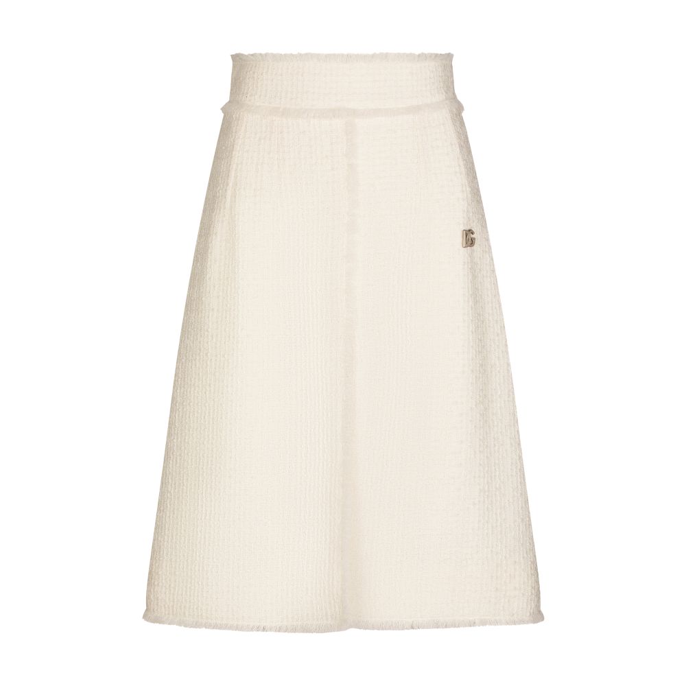 Dolce & Gabbana Raschel tweed midi skirt with central slit