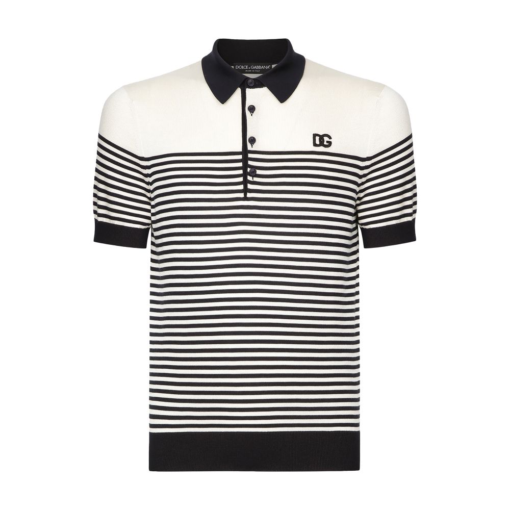 Dolce & Gabbana Striped silk polo-shirt