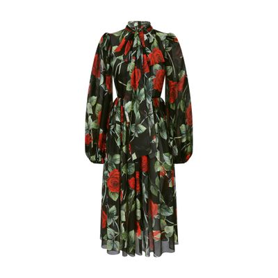 Dolce & Gabbana Textured chiffon calf-length dress