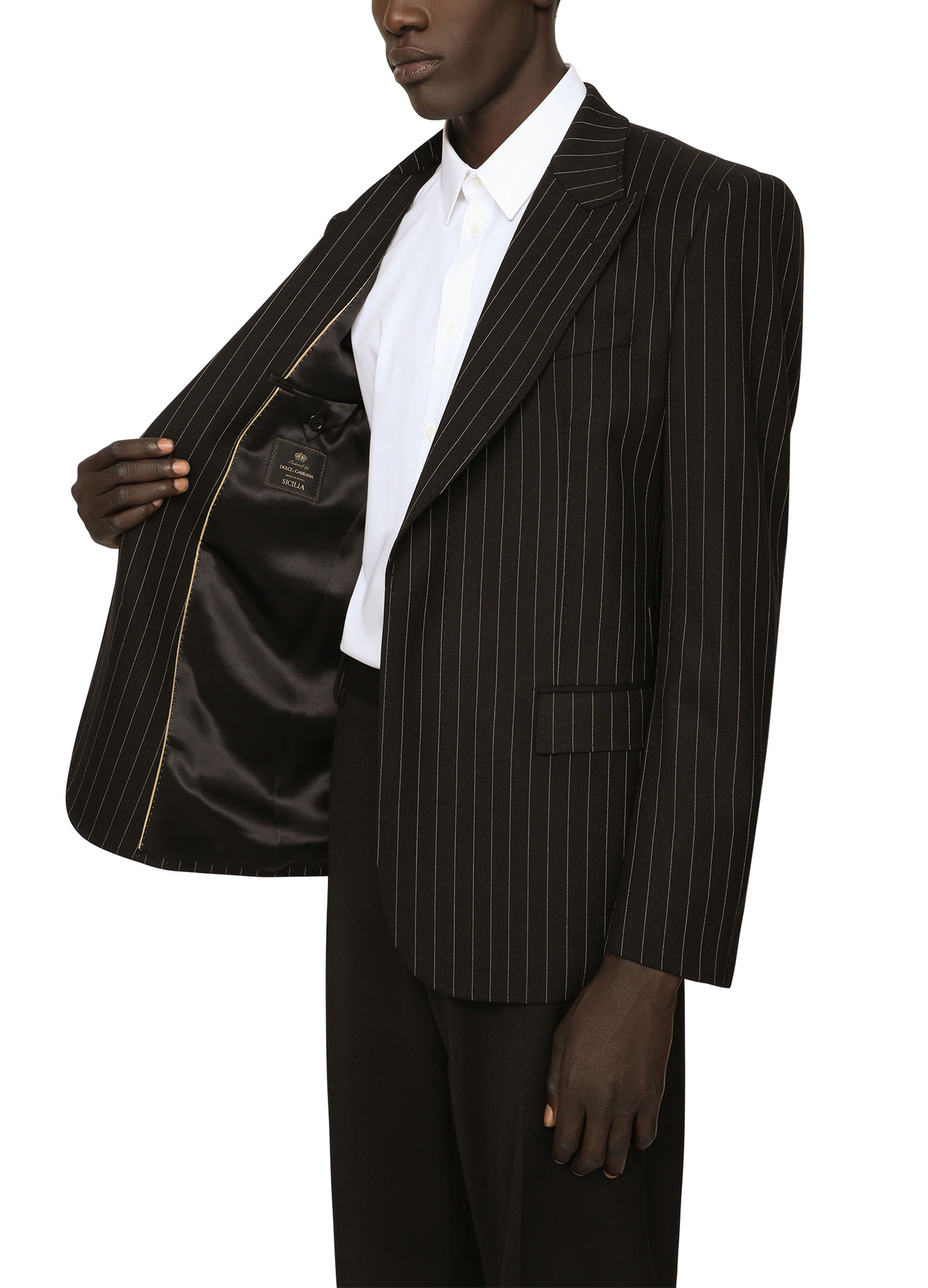 Dolce & Gabbana Pinstripe stretch wool Sicilia-fit jacket