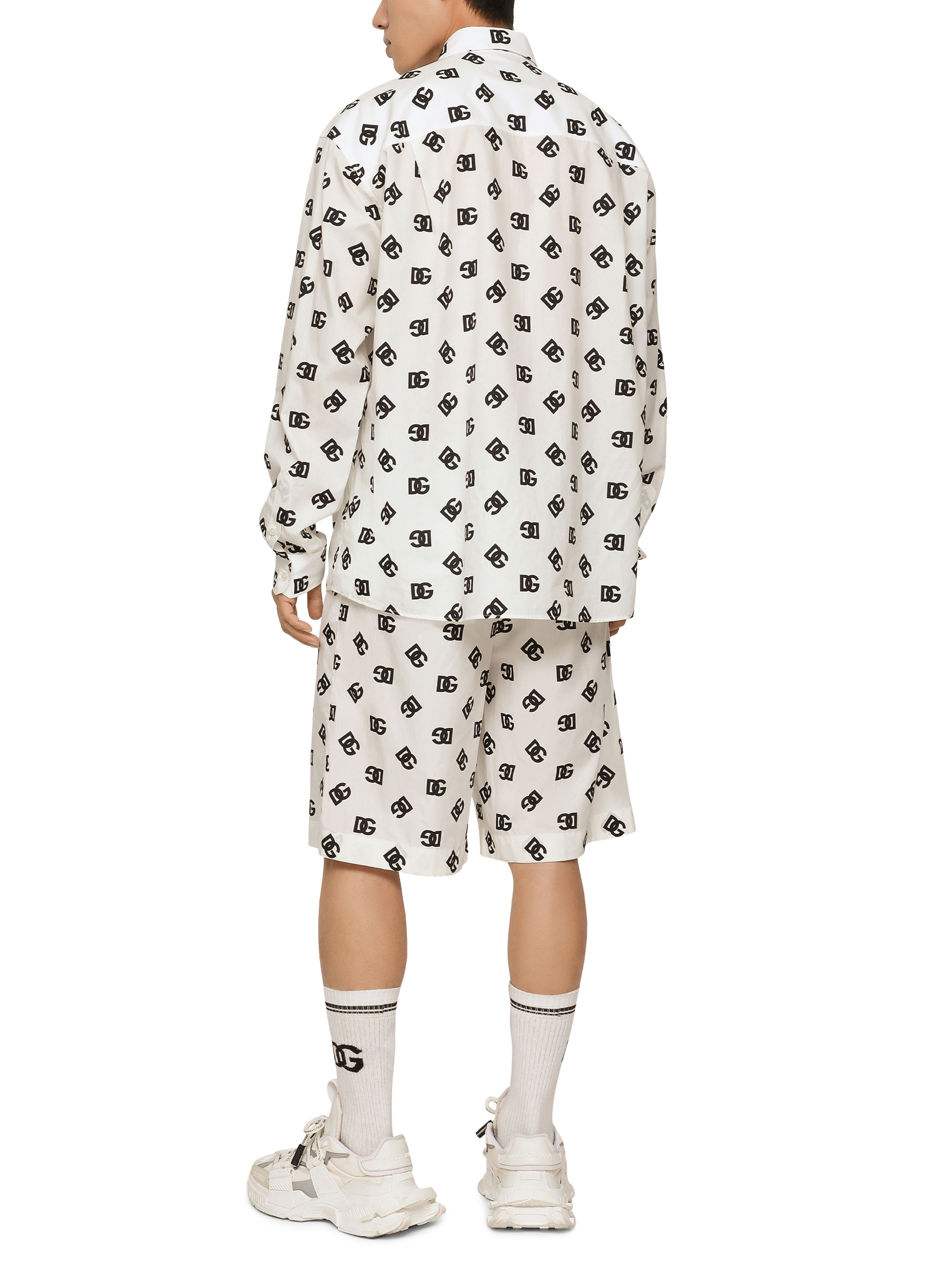 Dolce & Gabbana Cotton poplin shorts with DG Monogram print