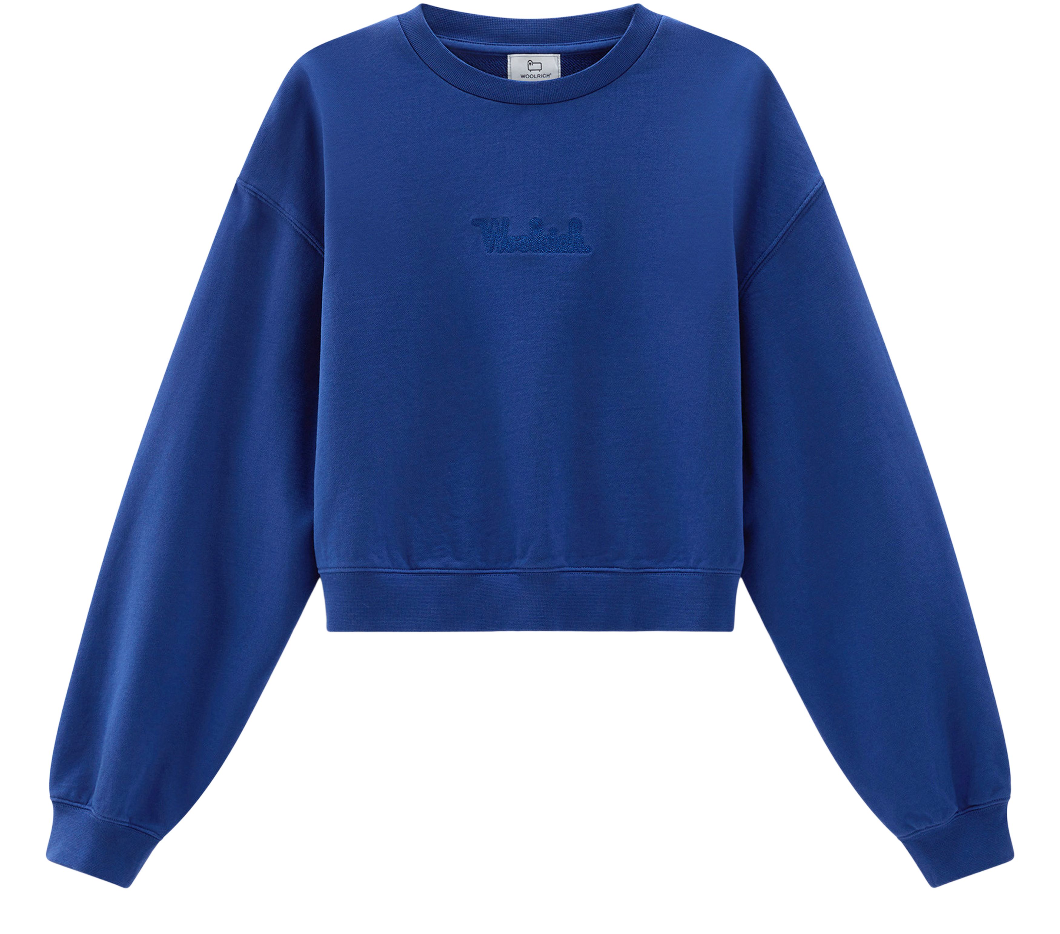 Woolrich Crewneck pure cotton sweatshirt with embroidered logo