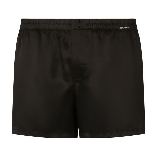 Dolce & Gabbana Silk Shorts With Logo Label