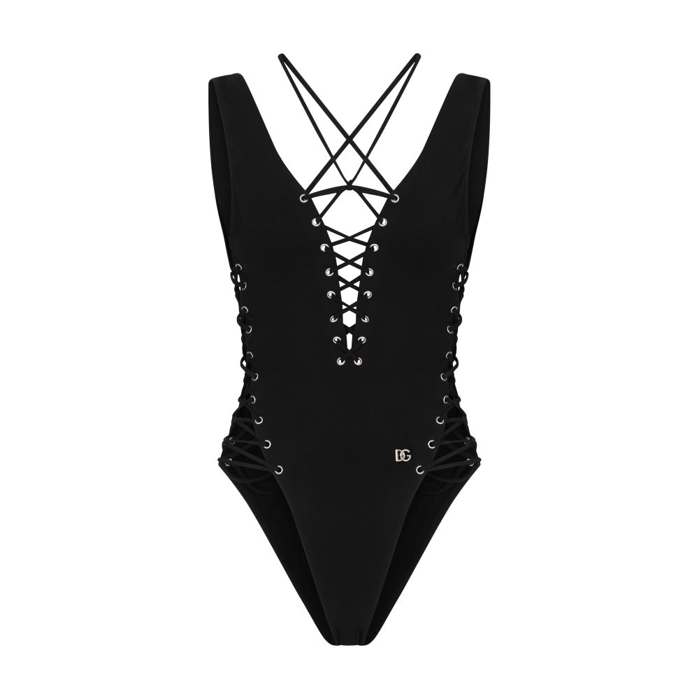 Dolce & Gabbana One-piece swimsuit with plunging neckline