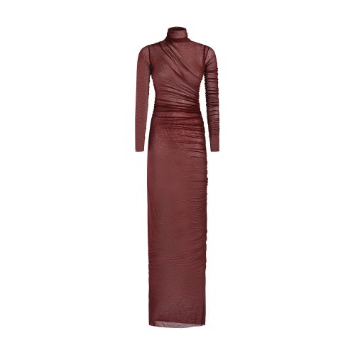 Ann Demeulemeester Amor Long Draped Dress With Gloved Sleeves