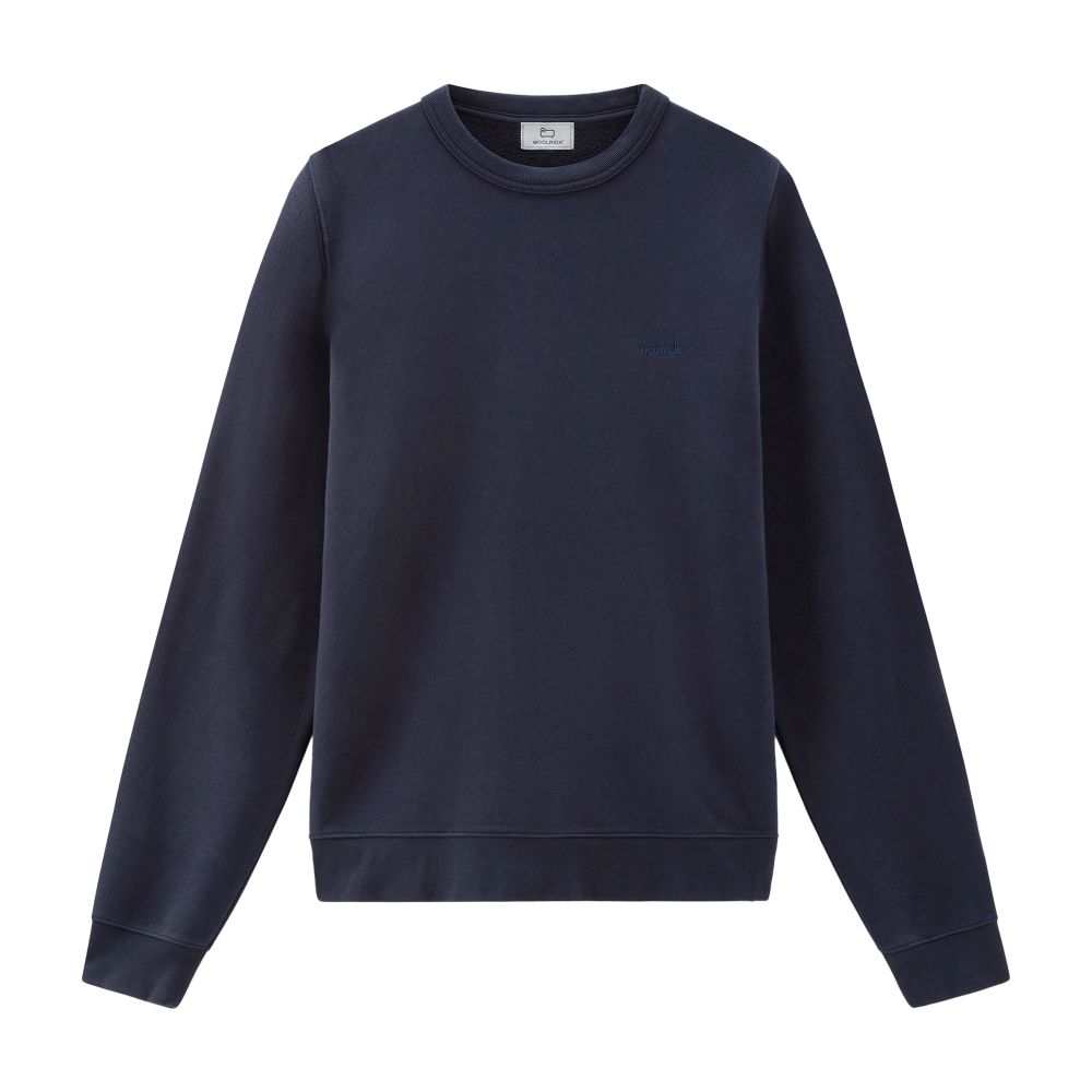 Woolrich Crewneck cotton fleece sweatshirt with embroidered logo