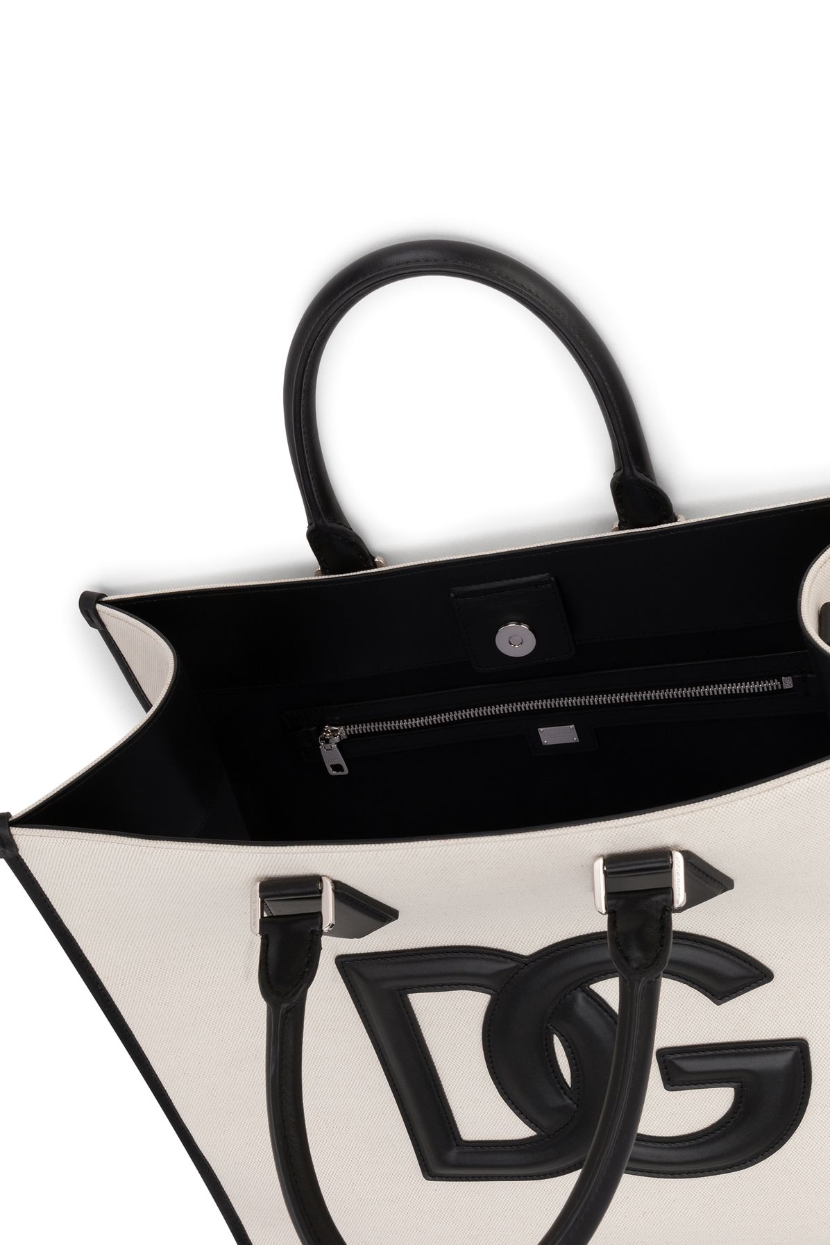 Dolce & Gabbana Canvas shopper with calfskin nappa details