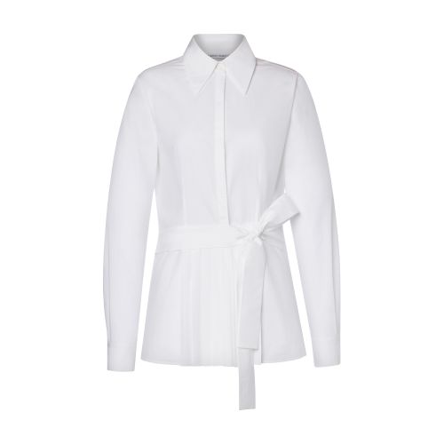 Alberta Ferretti Poplin shirt with bow and pleat