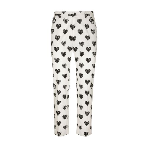 Dolce & Gabbana Stretch cotton pants with DG heart print