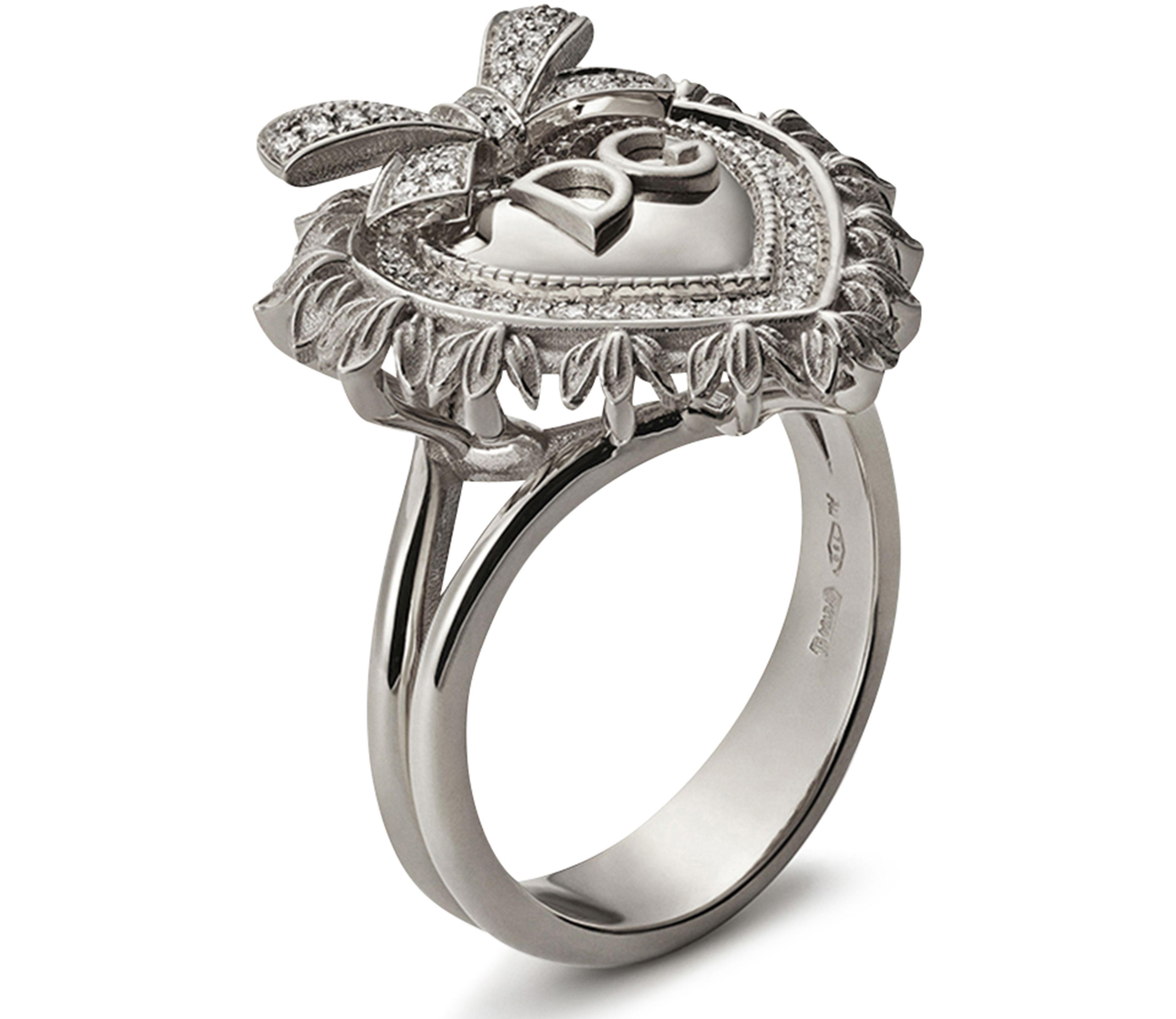 Dolce & Gabbana Devotion ring in white gold with diamonds