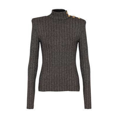 Balmain Ribbed Lurex Knit Jumper