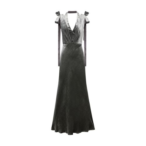 Alberta Ferretti Velvet dress with bows